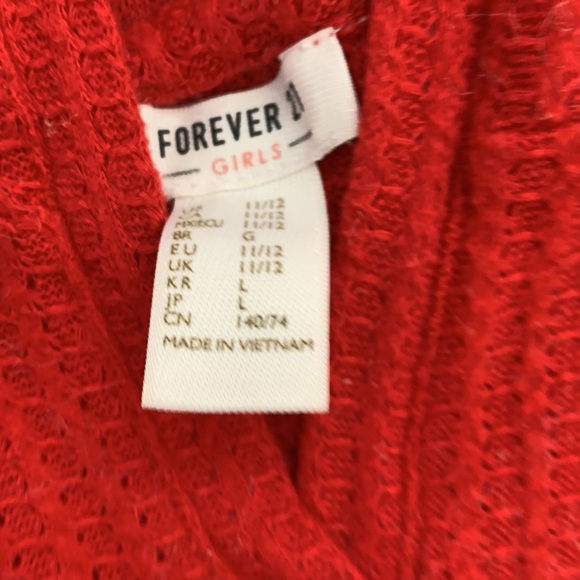 Red Forever 21 Hoodie/Long sleeve❤️ (Girls 11/12) - Picture 2 of 4